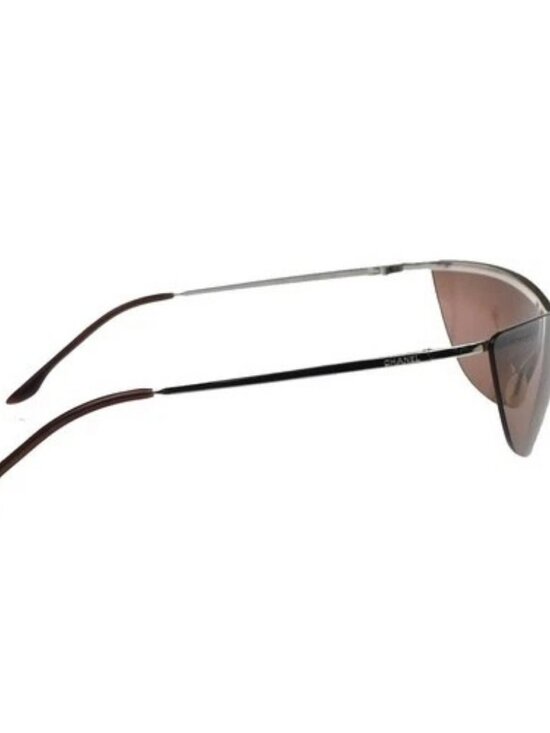 CHANEL CC Logo Sunglasses Eye Wear Plastic Metal Brown Silver 4041 33RP141 main image 5